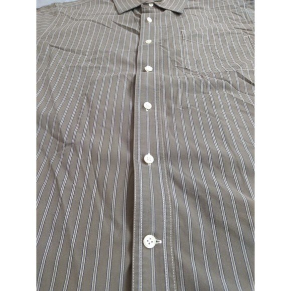 Eddie Bauer Men's Button Up Grey Striped Shirt Size L - Picture 2 of 4